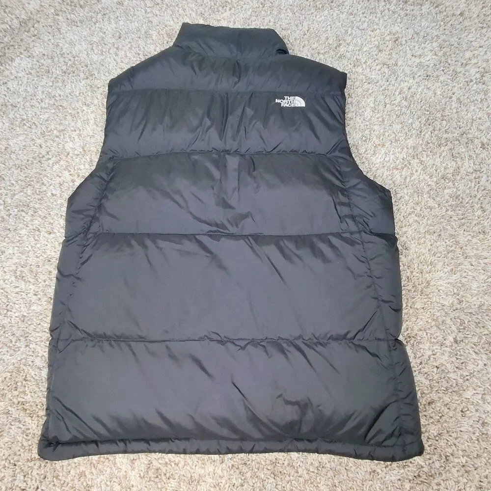 The North Face 550 Down Puffer Vest Men's Large Black Puff Full Zip Up